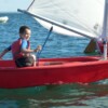 Small Optimist Student Sailboat with Outrigger - Image 4